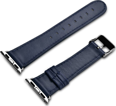 Rrip ore Apple iCarer Vintage, lëkurë natyrale, 38mm, blu e errët