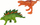 Set lodrash me dinosaurë dhe makinë, 2 figura, raketë e gjelbër