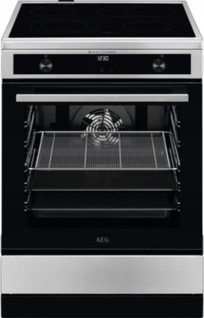 Шпорет AEG CIB6647ABM, 60cm, индукција со електрична рерна, инокс