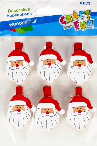 Kapëse druri për zbukurim Craft with Fun, 4 cm, set me 6 copë, me Babadimrin