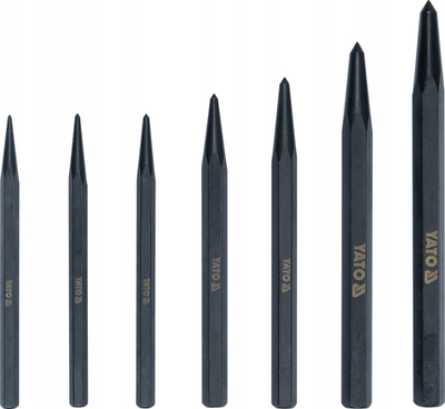 Set shënues qendre Yato CrV, 7 copë, profil gjashtëkëndor, në kuti