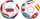 Top futbolli John Simba Ball 9, 230mm, European Championships, i bardhë me flamuj