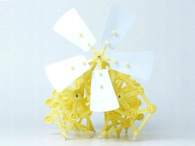 Set edukativ me erë Cute Sunlight Wind Power Beast NO.2141, DIY, 3D, i verdhë
