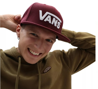 Kapele për meshkuj Vans Drop V II Snapback, e kuqe e errët