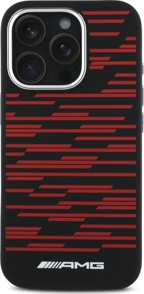 Kapak telefoni Mercedes Benz AMG Silicone Graphics, me MagSafe, për iPhone 16 Pro Max 6.9", i zi