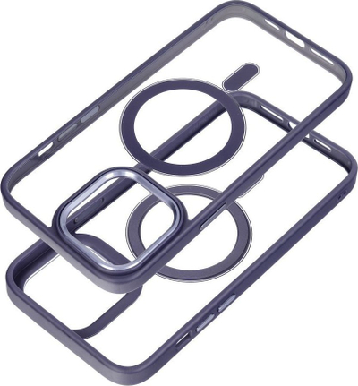 Kapak silikoni MagSafe Color Edge për iPhone 15 Plus, i tejdukshëm, vjollcë