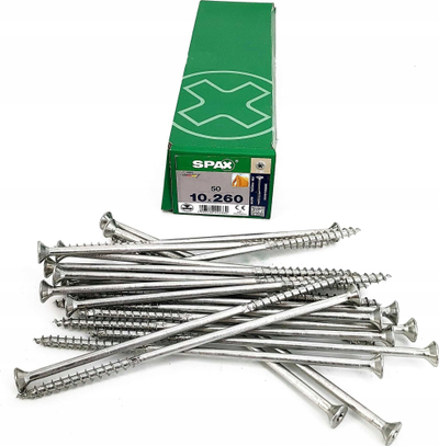 Vida druri Spax ART 88193, 10 x 260/80 mm, T50, çelik i galvanizuar
