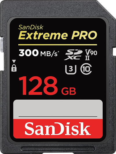 Kartë memorie SanDisk Extreme Pro SDXC UHS-II, 128GB, 300MB/s, e zezë