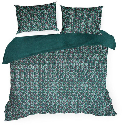 Set çarçafësh Esprit, saten pambuku, 200 x 220 cm, me dizajn, blu
