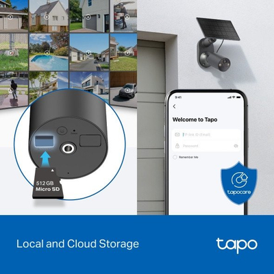 Kamerë sigurie jashtme TP-Link Tapo C411 KIT, 3MP 2K QHD, WiFi, IP65 me panel dielli