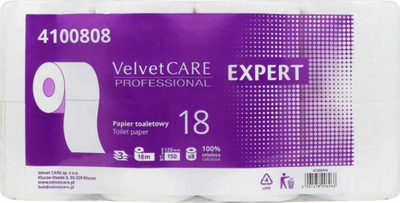 Letër higjienike Velvet Expert, 3-shtresore, 8 role, e bardhë