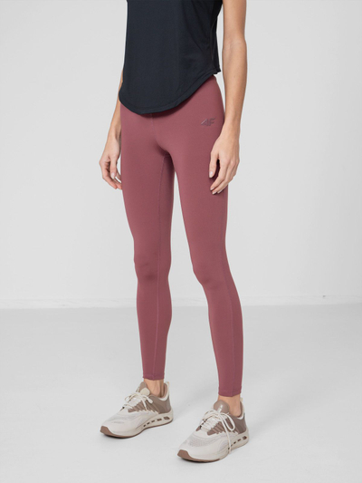 Leggings sportiv për femra 4F H4Z22 SPDF011, bel i lartë, teknologji 4FDry, burgundy