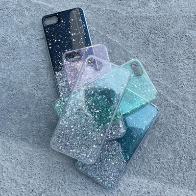 Mbrojtëse telefoni Wozinsky Star Glitter për Xiaomi Redmi K40 K40 Pro, TPU PC, transparente me shkëlqim, argjendtë