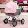Колица за кукли Bayer 4 во 1 Cosy, за кукли до 46 cm, розово сива