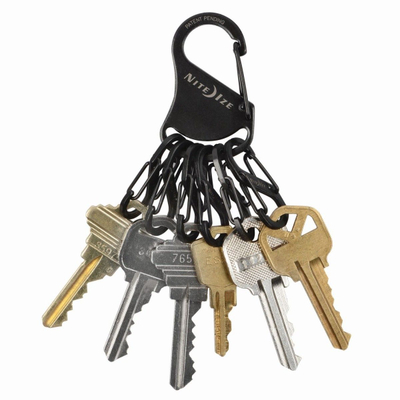 Organizues çelësash Nite Ize Key Rack KRS-03-01, 6 S-Biners, çelik inox, i zi