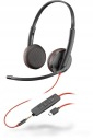 Kufje Plantronics Blackwire C3225, me mikrofon, me kabllo, të zeza