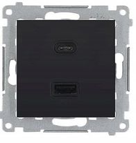 Modul karikues muri Kontakt Simon 54 USB A+C, 30W, 230V, i zi