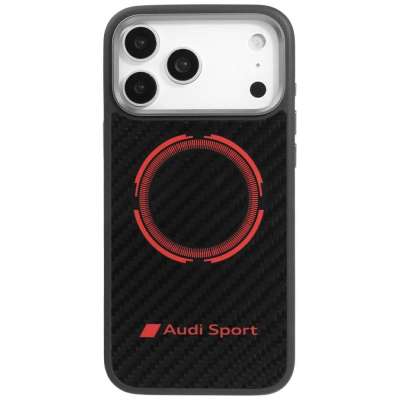 Kapak telefoni NoName Audi RSQ, për iPhone 17 Pro Max, MagSafe, karbon, i zi