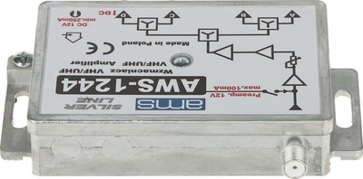 Amplifikator antene AMS AWS-1244, me rregullim fitimi, furnizim 100 mA