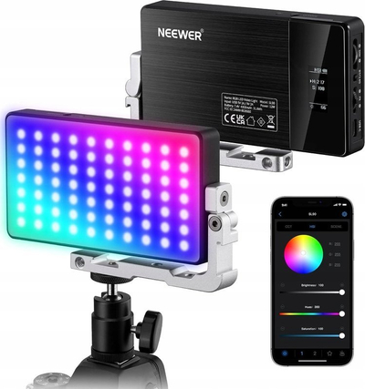 Dritë LED studio Neewer SL90 Pro, RGB, Bluetooth, e zezë