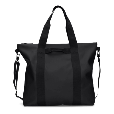 Çantë Tote Rains Tote Bag, e papërshkueshme nga uji, uniseks, e zezë