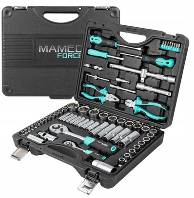 Set çelësash me dadhë 69 copë, 1/4" dhe 1/2", 4-32mm, 6-këndor