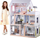 Shtëpi druri për kukulla Wooden Dollhouse ZA4131, 3 kate, me drita LED, shumëngjyrëshe