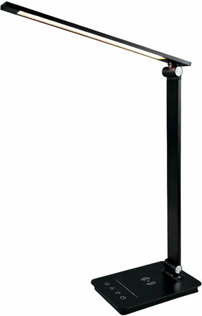 Llambë tavoline LED Touch Control, karikues wireless, e zezë