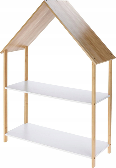 Raft për kalamaj H&amp;S Decoration Scandi House, 80 x 30 x 108 cm, bambu dhe MDF, i bardhë