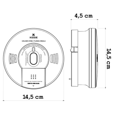 Detektor tymi dhe monoksidi karboni Kidde K10SCO, dual sensor, i bardhë