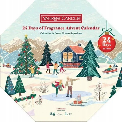 Set adenti Debenhams Yankee Candle Advent Wreath, 24 qirinj me erë, dekor festiv, shumëngjyrësh