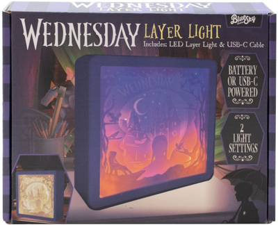 Dritë nate Blue Sky Wednesday Layer Light, LED, USB dhe bateri, e zezë