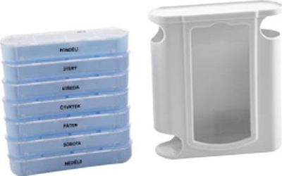 Organizues tabletash javor, 7 ditë, 4 ndarje në ditë, i tejdukshëm