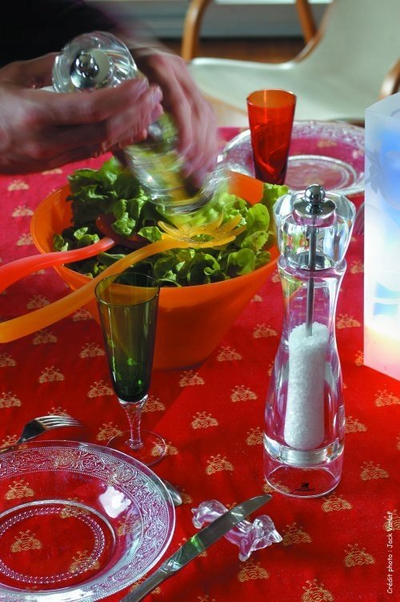 Mulli kripë Peugeot Vittel, mekanizëm çeliku, trup transparent