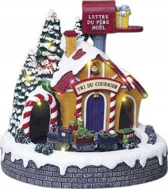Figurinë dekorative Krishtlindjesh Fééric Lights and Christmas, skenë poste me LED, 20 llamba, me ngjyra