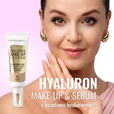 Krem pudër/serum 2 në 1 Dermacol Hyaluron Make-up and Serum, 25 g