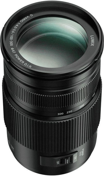 Objektiv Panasonic Lumix 100-300mm f/4-5.6, telefoto zmadhues, Power O.I.S., i zi