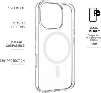 Mbrojtëse telefoni FIXED MagPure për iPhone 16 Pro, MagSafe, e tejdukshme