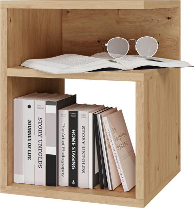 Komodinë anës krevatit Topeshop TINI, me sirtarë, dru Artisan Oak, kafe