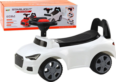 Makina Ride-On Leantoys QX-3396, me mbështetëse dhe borie, e bardhë