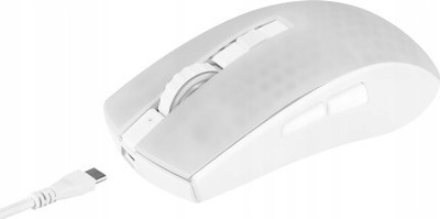 Maus gaming DELTACO GAMING WM89, wireless, 10000DPI, i bardhë transparent