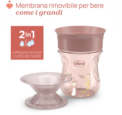 Gotë trajnimi Chicco 360 Perfect X, 200ml, 12m+, rozë