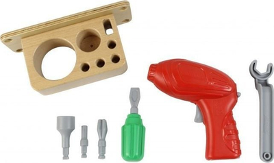 Set veglash lodër Masterkidz Tool Set With Drill, 8 elemente, për panel STEM, shumëngjyrësh