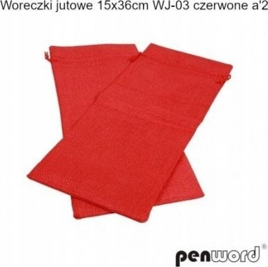 Кеси за подарок јута WJ-03, 15x36cm, црвена боја