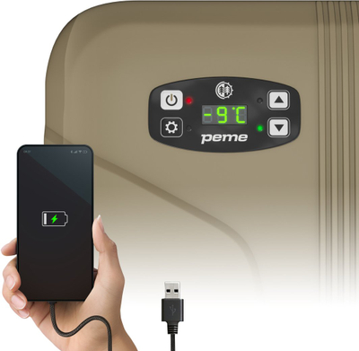 Frigorifer turistik Peme Essential 27, 23L, termoelektrik, Sand Storm