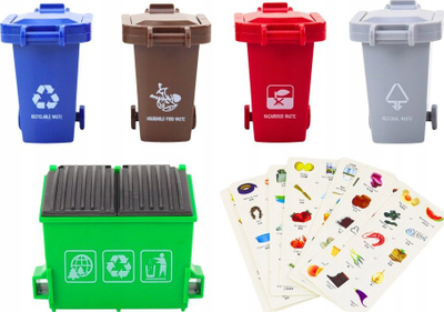 Kamion lodër plehrash LeanToys Metal, me friksion, me gjëra shoqëruese, jeshil