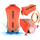 Bojë noti me ajër Enero Safety Buoy Dry Pocket, 72x36 cm, xhep që s’e merr uji, portokalli