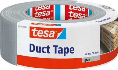 Shirit riparues Tesa Duct, 50mm x 50m, argjend