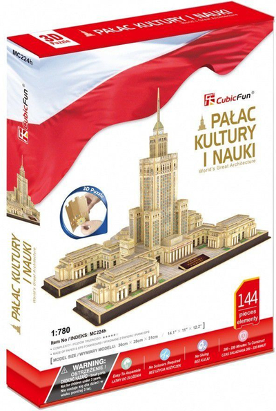 Puzzle Cubicfun Palace of Culture and Science 20224, 144 pjesë, bezhë