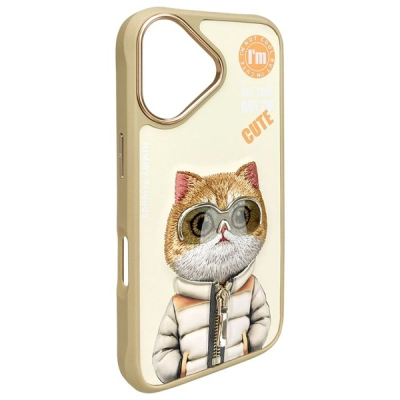 Mbulesë telefoni Nimmy Cool&amp;Cute 2.0 Cat për iPhone 16 6.1", TPU/PC, khaki